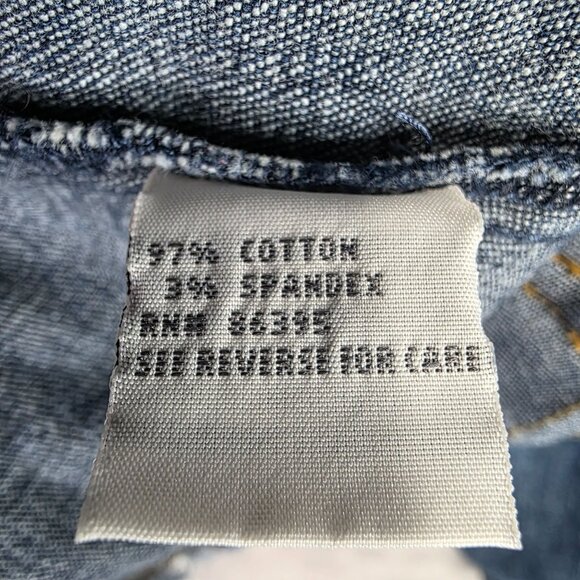 Womens Ann Trinity Blue Denim Jacket Lace Appliqué & Crystal Buttons Cotton S - Picture 4 of 10